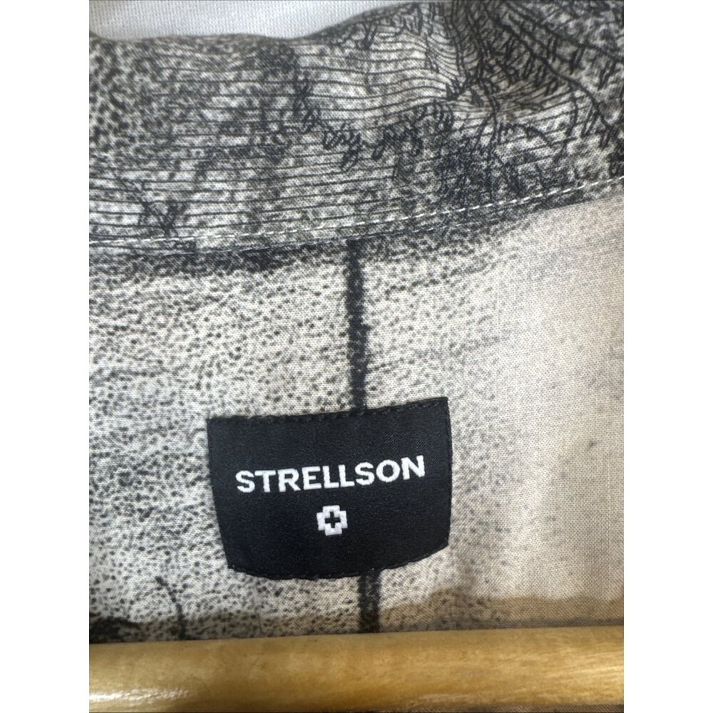 Strellson Shirt Mens M Black White Scenic Print Short Sleeve Designer - Picture 4 of 6